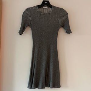 Gray Tshirt Dress - Ribbed
